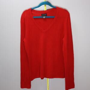 Sutton Studio 100% Cashmere Red V-Neck Sweater Size XL